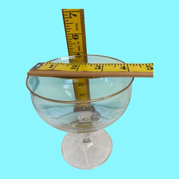 Christopher Stuart Talia Gold Rim Margarita Sherbert Glasses 5” Set Of 4 - Picture 7 of 10